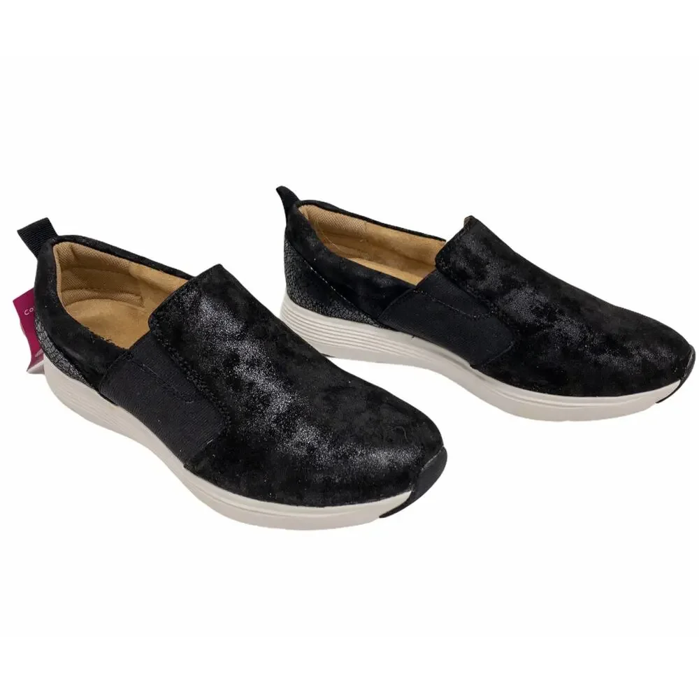 Comfortiva Nicole Suede Slip On Sneakers Women's 8.5 Black